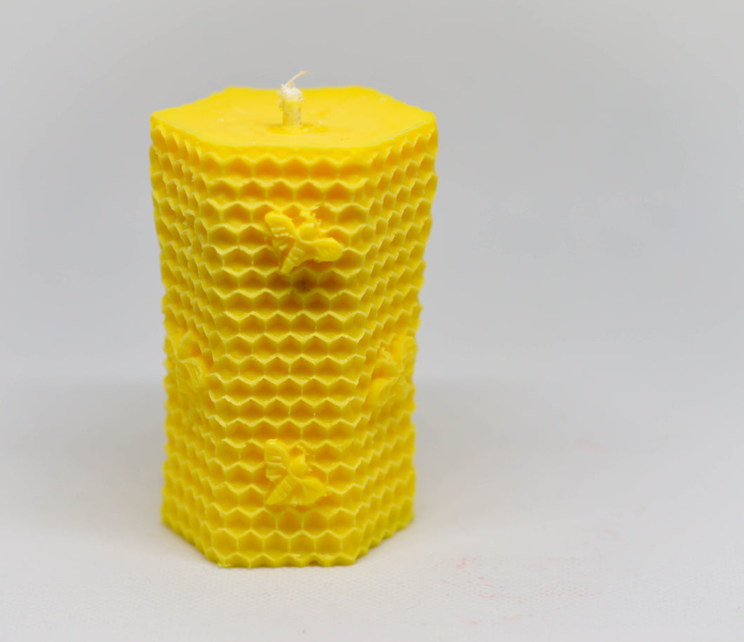 Honeycomb Pillar Candle - Made to Order & Customizable